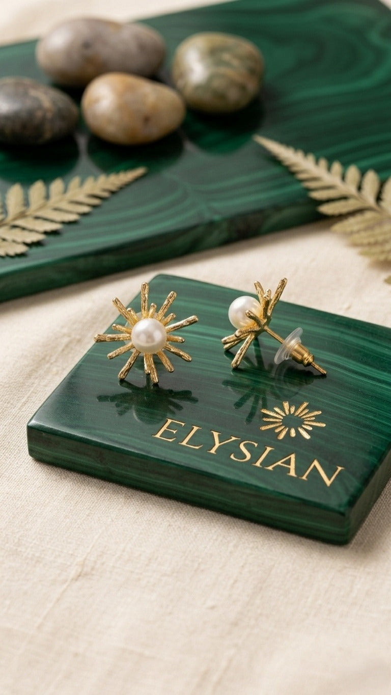 Elysian Sunburst Pearl Studs