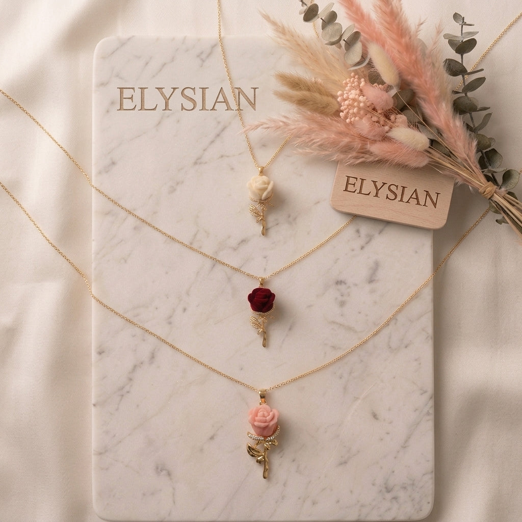ELYSIAN Rosavelle Rose Pendant Necklace