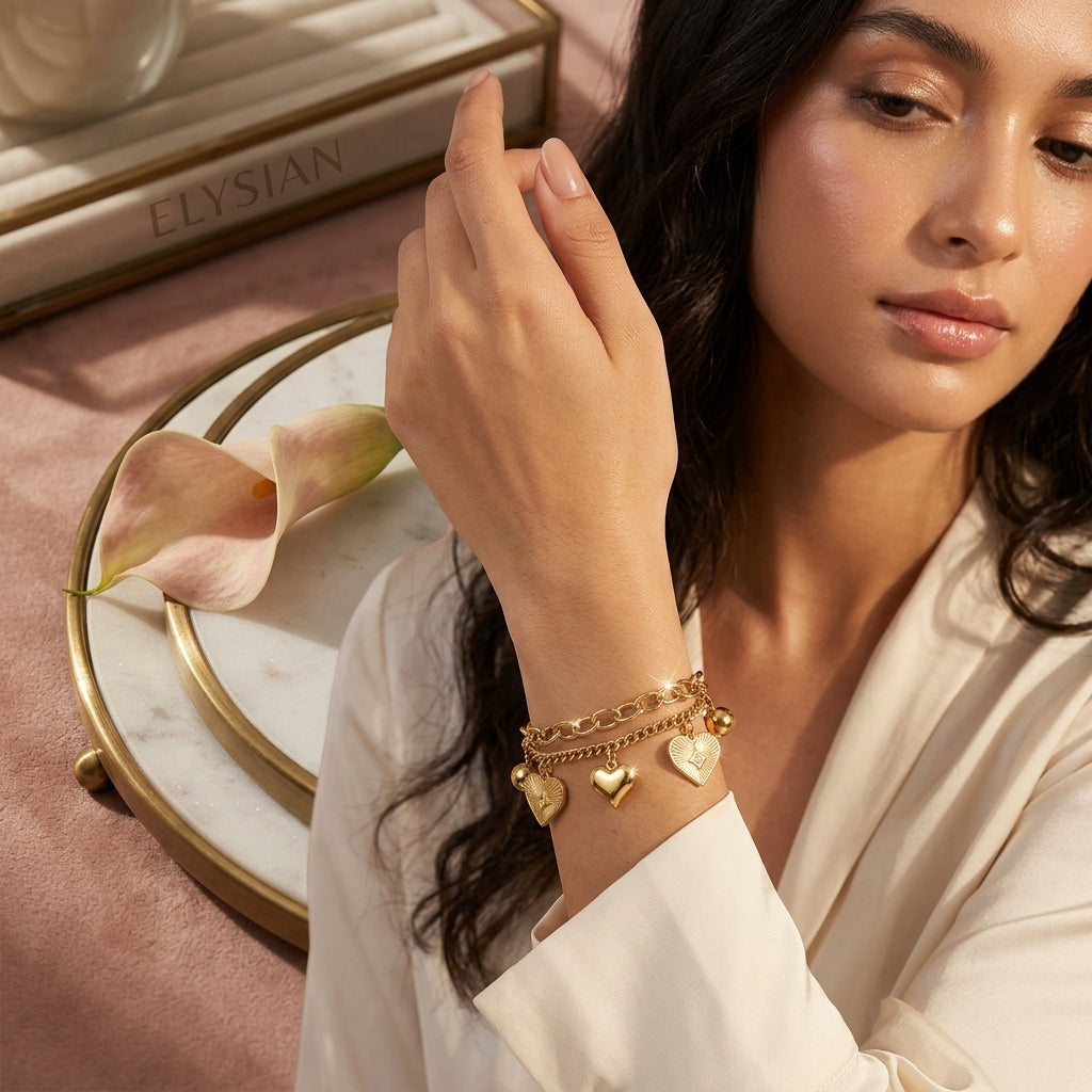 ELYSIAN Roséliane Double Heart Bracelet