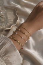 4 piece gold bracelet stack ✨️