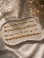 4 piece gold bracelet stack ✨️